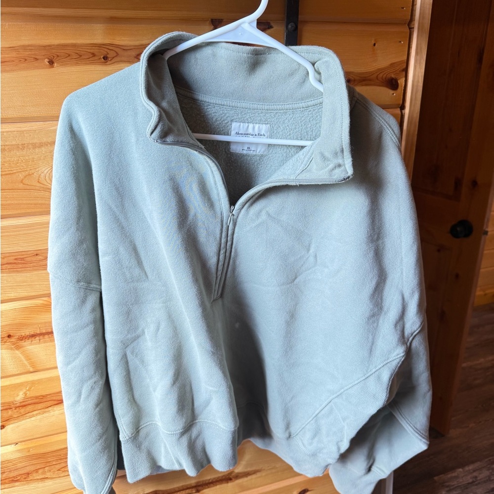 Abercrombie & Fitch Mint Green Half-Zip Sweater